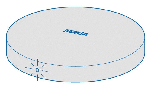 Skizze 
Nokia Tischladestation DT-601 mit Darstellung der Statusanzeigen
