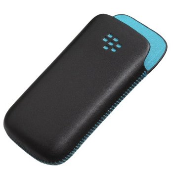 Blackberry Ledertasche, schwarz-t�rkis f�r Blackberry 8900 Curve Produktbild 1