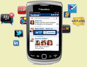 BlackBerry Torch 9810 h�lt Sie mit den g�ngigen Sozialen Netzwerken in Verbindung