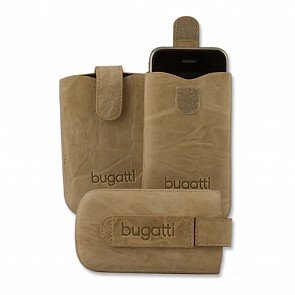 bugatti Ledertasche SlimCase Unique, sand, Gr��e L (120 x 78mm) Produktbild 1