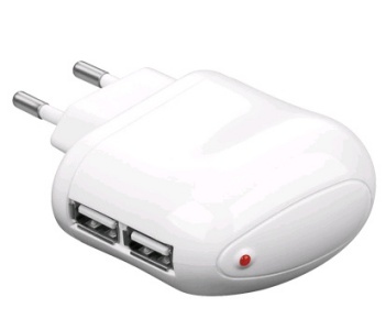 Doppel USB Lade Adapter 230V, weiss f�r Acer neoTouch S200 Produktbild 1