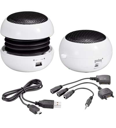 SOUNDBALL WHITE - Aktiver Mini Lautsprecher mit ausfahrbaren Geh�use Produktbild 1