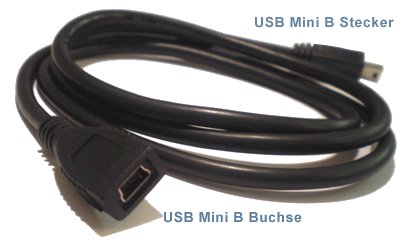 USB Mini B Verl�ngerung 1m Produktbild 1
