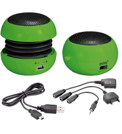 Soundball, gr�n - Aktiver Mini Lautsprecher mit ausfahrbaren Geh�use Produktbild 1