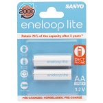 Bild von: Sanyo eneloop lite AA (Mignon) Akku Ni-MH 1,2V / 1000mAh (HR-3UQ-2BP / 2 St�ck)