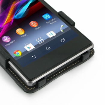 Verschlulasche und Passform EIXO Ledertasche fr Sony Xperia Z1