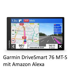 Garmin DriveSmart 76 (010-02470-12) Navigationsgert mit Amazon Alexa, Europakarten + Live Traffic via App