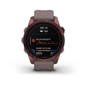 Garmin fenix 7S Sapphire Solar, grau/braun - GPS Multisport Smartwatch