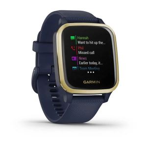 Garmin Venu Sq Music, blau/weigold - GPS Smartwatch mit Musik-, Fitness- und Gesundheitsfunktionen