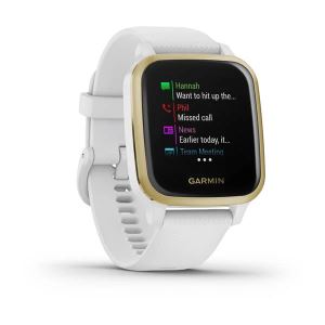 Garmin Venu Sq, wei/weigold - GPS Smartwatch mit Fitness- und Gesundheitsfunktionen