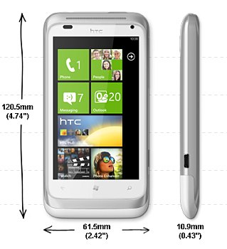 HTC Radar, Silver White Produktbild 2
