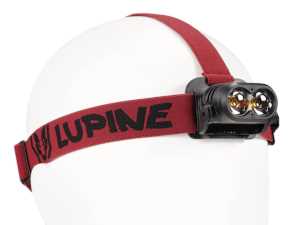 Lupine Piko X4 Stirnlampe (Stirnband: rot-schwarz) mit 2100 Lumen + 3.5 Ah HardCase Akku (FastClick)