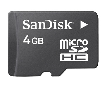 SanDisk MicroSDHC Speicherkarte 4 GB Produktbild 1
