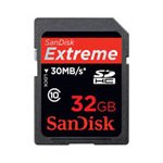 Bild von: SanDisk Extreme SDHC Speicherkarte 32GB - 30MBs/Class10