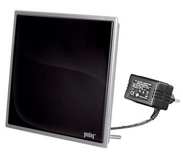 DVB-T Zimmerantenne, aktiv inkl. Netzteil f�r VHF/UHF/DAB-Empfangsbereich; 30 dB; Farbe: schwarz Produktbild 1