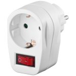 Bild von: Schutzkontakt-Stecker auf Schutzkontakt-Buchse inkl. An/Aus Schalter,  weiss