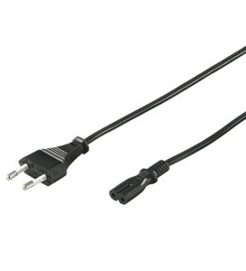 Netzkabel Eurostecker auf Doppelbuchse, 1,5m, schwarz Produktbild 1