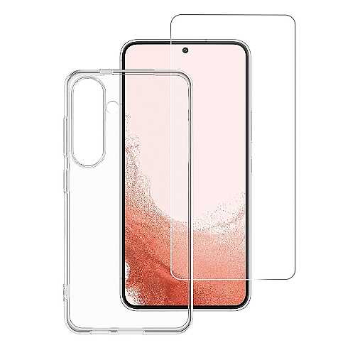 4smarts Backcover, transparent + Schutzglas fr Samsung Galaxy S24