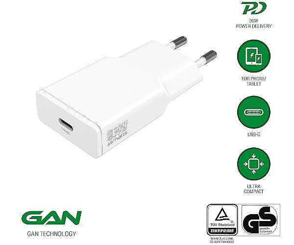 4smarts GaN Ladeadapter USB-C 30W f�r Samsung Galaxy A33