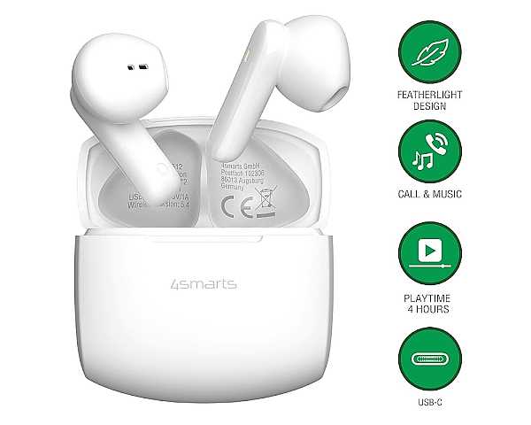 4smarts Wireless Headset SkyBuds Air, wei� f�r Samsung Galaxy S25 Ultra