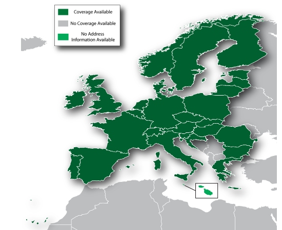Garmin Fahrradkarte Europa Abdeckung der Garmin Fahrradkarte Europa