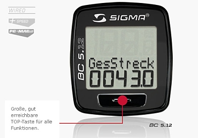 Bedienung des Sigma BC 5.12 mit einer Taste