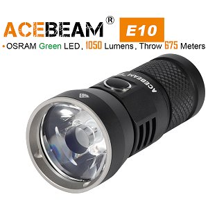 Acebeam E10, OSRAM grünlicht LED, 1050 Lumen, 675m Leuchtweite - Wiederaufladbare LED Taschenlampe