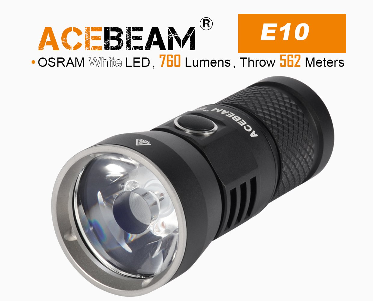 Produktbild von Acebeam E10, OSRAM weißlicht LED, 760 Lumen, 562m Leuchtweite - Wiederaufladbare LED Taschenlampe