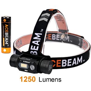 Acebeam H60 - Stirnlampe, CRI 97 Sunlike LED, 1250  Lumen, 150 Meter, 3100mAh Akku