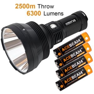 Acebeam K75 - LED Taschenlampe, 6300 Lumen, 2500 Meter, LUMINUS SBT-90-GEN2 LED, inkl. 4x 3100mAh Akku