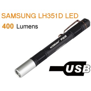 Acebeam PT10-GT - Stift LED Taschenlampe, SAMSUNG LH351D LED , 400 Lumen, 10900 LiIon-Akku