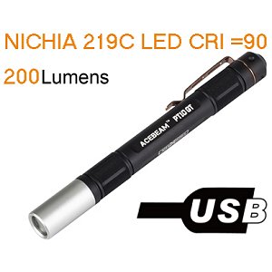 Acebeam PT10-GT - Stift LED Taschenlampe, NICHIA 219C LED, CRI &#8805;90, 400 Lumen, 10900 LiIon-Akku