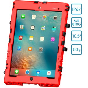 Andres Industries aiShell 10, rot, Touchfolie Glas - wasserdichtes und schlagfestes Case für Apple iPad Pro 10.5, Air 2019 (3. Gen.), iPad 7 10.2 2019 (7. Gen.), iPad (8. und 9. Gen.