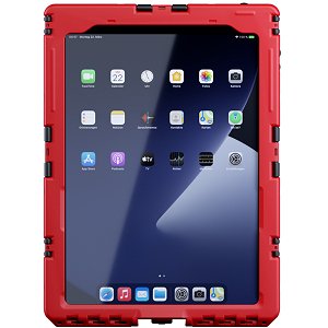 Andres Industries aiShell 11, rot, Touchfolie Glas - wasserdichtes und schlagfestes Case für Apple iPad Pro 11 (1. und 2. Gen.), Air (4. Gen.)