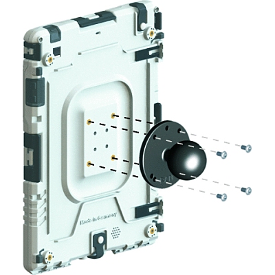 Abbildung aiShell Pro Rckseite Zentrale Eingussmuttern zur Befestigung eines Ram Mount Systems