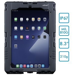 Andres Industries aiShell mini 8, schwarz, Touchfolie klar - wasserdichtes und schlagfestes Case für Apple iPad mini 6