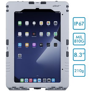 Produktbild von Andres Industries aiShell 8, weiß, Touchfolie klar - wasserdichtes und schlagfestes Case für Apple iPad mini 6
