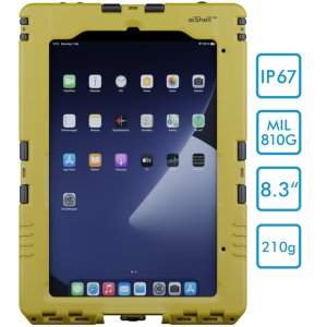 Produktbild von Andres Industries aiShell mini 8, gelb, Touchfolie klar - wasserdichtes und schlagfestes Case für Apple iPad mini 6