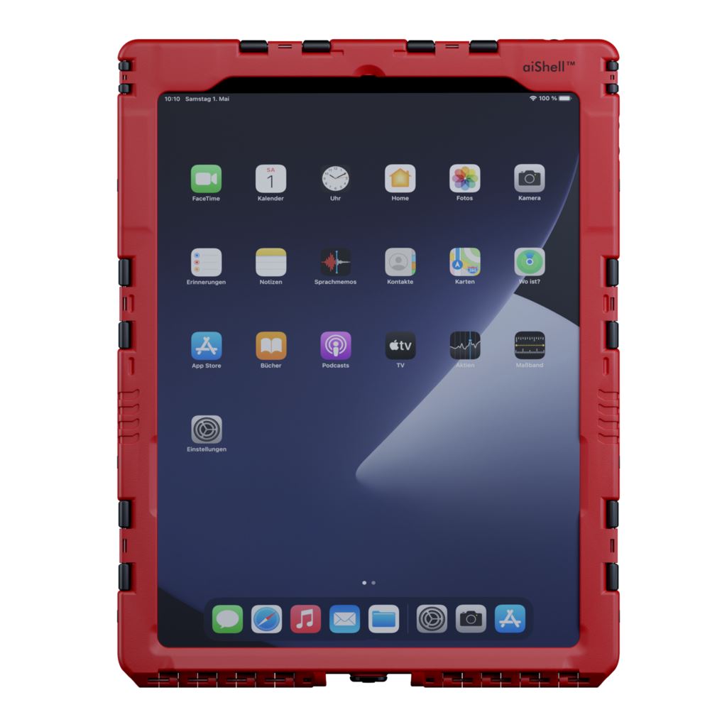 Produktbild von Andres Industries aiShell 12, rot Schutzgehäuse mit Touchfolie glas für Apple iPad Pro 12.9 3/4/5