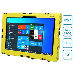 Andres Industries GoShell 10, gelb, Touchfolie Hybridglas - wasserdichtes und schlagfestes Case für Microsoft Surface Go und Surface Go 2