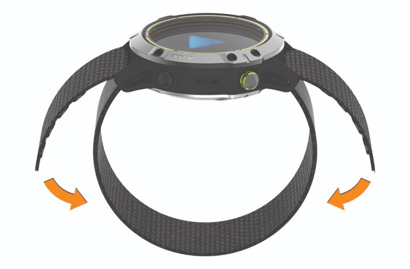 Ansicht wie ein Garmin UltraFit Armband ausgewechselt wird