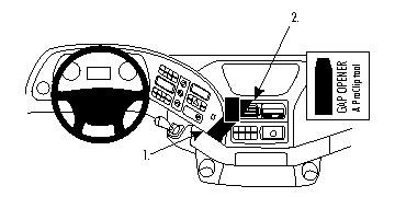 Produktbild von Brodit ProClip Extra 213465, Armaturenbrett, Mitte extra starke Befestigungsplattform für Mercedes Benz Actros (Bj. 2003-2013, Lenkrad links)