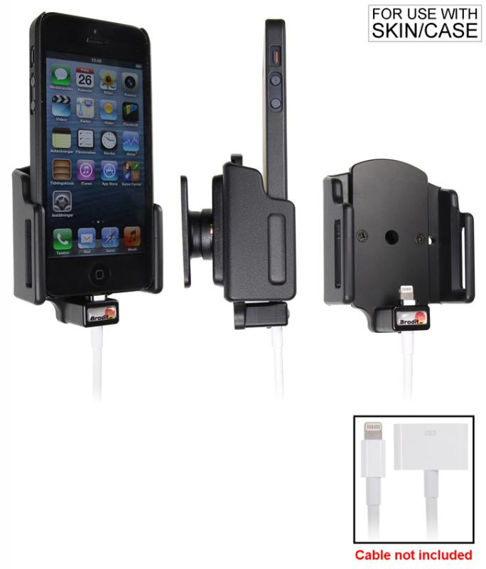 Produktbild von Brodit KFZ Halter mit Ladekabel Fixierung 514438 für Apple iPhone SE,iPhone 5C,iPhone 5S u.a.