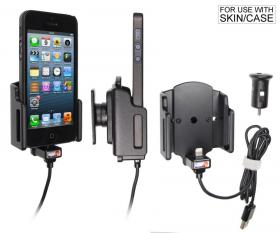 Brodit KFZ Halter, einstellbar mit Ladekabel 521503 für Apple iPhone 5C,iPhone 5S,iPhone 5 im Case (Breite: 59-63 mm, Dicke: 6-10 mm)
