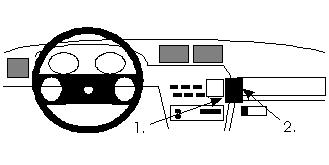Produktbild von Brodit ProClip 851989, abgewinkelte Befestigung für Opel Calibra,Vectra A (Opel Vectra A: Bj. 1989-1995 / Opel Calibra: Bj. 1991-1997, Lenkrad links)