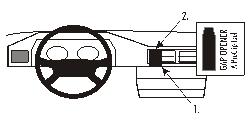 Produktbild von Brodit ProClip 852015, Armaturenbrett, Mitte für Mercedes Benz 124 (200-500E) (Bj. 1986-1994, Lenkrad links)