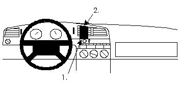 Produktbild von Brodit ProClip 852034, Armaturenbrett, Mitte für VW Passat (Bj. 1994-1996, Lenkrad links)