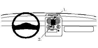 Produktbild von Brodit ProClip 852128, Armaturenbrett, Mitte für Renault Twingo (Bj. 1995-2005, Lenkrad links)