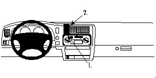 Produktbild von Brodit ProClip 852414, Armaturenbrett, Mitte für Mitsubishi L200 (Bj. 1997-2005, Lenkrad links)