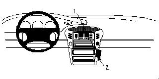 Produktbild von Brodit ProClip 852428, abgewinkelte Befestigung für Porsche Boxster,911 (Porsche 911: Bj. 1999-2004 / Porsche Boxster: Bj. 1997-2004, Lenkrad links)